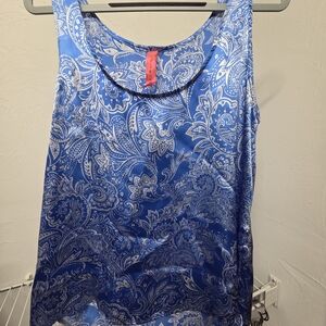 Blue Paisley Sleeveless Top